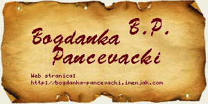 Bogdanka Pančevački vizit kartica